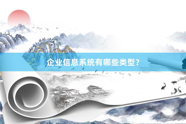 企业信息系统有哪些类型？